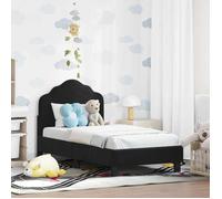 vidaXL Cadre de lit pour Tout-Petit avec tête de lit Noir 70 x 140 cm, Lit rectangulaire Moderne, Cadre en Velours, Robuste et élégant pour Un Sommeil Contemporain