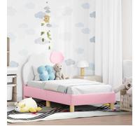 vidaXL Cadre de lit pour tout-petit avec tête de lit Rose 70 x 140 cm 42011014