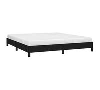 vidaXL Cadre de Lit Rembourré à Lattes Double Adulte - Meuble de Chambre à Coucher Intérieur Noir 160x200 cm Tissu