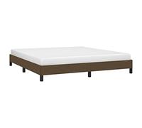 vidaXL Cadre de lit rembourré à lattes Double Adulte Marron foncé 160x200 cm Tissu