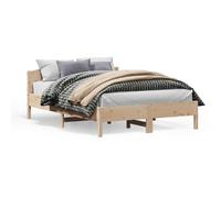 vidaXL Cadre de Lit avec Tête de Lit, Lit Double avec Sommier à Lattes, Lit Adulte, Meuble de Chambre, Moderne, 120x200 cm Bois de Pin Massif