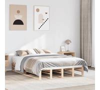 vidaXL Cadre de lit sans matelas 120x200 cm bois de pin massif Marron