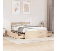 vidaXL Cadre de lit 140x190 cm Bois de pin massif sans matelas