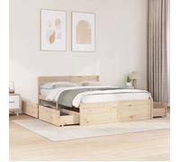 vidaXL Cadre de lit sans matelas 160x200 cm bois massif de pin Marron G