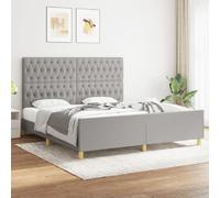 vidaXL Bedframe zonder matras stof lichtgrijs 180x200 cm3125316 Gris G