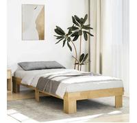 vidaXL Cadre de lit 75x190 cm – bois massif de chêne – sans matelas – Marron