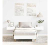vidaXL Cadre de lit sans matelas blanc 100x200 cm bois d'ingénierie