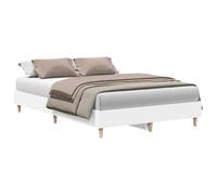 vidaXL Cadre de lit sans Matelas Blanc 140x190 cm Bois d'ingénierie, Meuble de Chambre à Coucher, sommier, lit Double, lit, châlit, lit de Palette