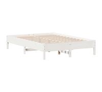 vidaXL Cadre de lit sans Matelas Blanc 160x200 cm Bois de pin Massif