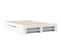 vidaXL Cadre de lit sans matelas Bois d'ingénierie Blanc 160x200 cm