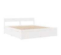 vidaXL Cadre de lit sans matelas blanc 200x200 cm bois massif de pin