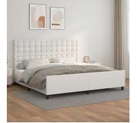 VIDAXL - Cadre de lit sans matelas 200x200 cm - Blanc Similicuir