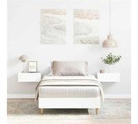 vidaXL Cadre de lit sans matelas blanc 75x190 cm bois d'ingénierie, meuble de chambre à coucher, sommier, lit simple, lit, 861093 Blanc