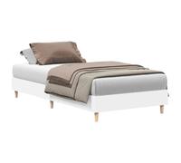 vidaXL Cadre de lit sans Matelas Blanc 75x190 cm Bois d'ingénierie, Meuble de Chambre à Coucher, sommier, lit Simple, lit, châlit, lit de Palette
