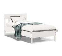 vidaXL Cadre de lit sans matelas blanc 90x190 cm bois de pin massif
