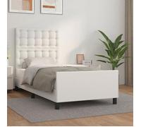 vidaXL Cadre de lit avec tête de lit Blanc 90x190 cm Similicuir