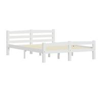 vidaXL Cadre de lit sans Matelas Blanc Bois de pin Massif 120x200 cm, lit, Cadre de lit Bois, sommier, Lits, Cadres de lit Bois, sommiers