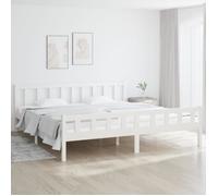 vidaXL Cadre de lit sans matelas blanc bois massif 160x200 cm 810690