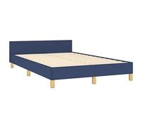 vidaXL Cadre de lit rembourré avec tête de lit 120x190 cm, sommier à lattes - Bleu 379540