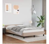 VidaXL Cadre de Lit Avec Tête de Lit Rembourré, Sommier à Lattes, Double Avec Pied, Adulte, Moderne, Cappuccino 120x190 cm Similicuir