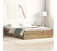 vidaXL Cadre de lit sans matelas chêne artisanal 140x190 cm 3328884