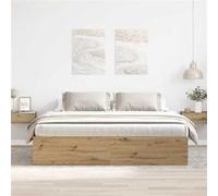 vidaXL Cadre de lit sans matelas chêne artisanal 180x200 cm
