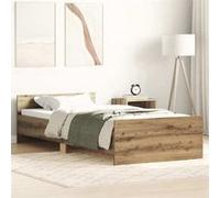vidaXL Cadre de lit sans matelas chêne artisanal 90x190 cm 857479 Marron