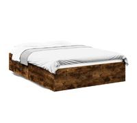 vidaXL Cadre de lit sans matelas chêne fumé 120x190 cm