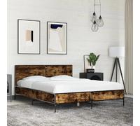 vidaXL Cadre de lit sans matelas chêne fumé 120x200 cm Multicolore