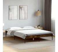 vidaXL Cadre de lit sans matelas chêne fumé 150x200 cm