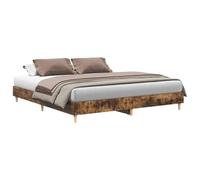 vidaXL Cadre de lit sans Matelas chêne fumé 160x200 cm Bois ingénierie