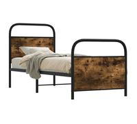 vidaXL Cadre de lit sans matelas chêne fumé 75x190 cm bois d'ingénierie Marron