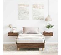 vidaXL Cadre de lit sans Matelas chêne Marron 90x190cm Bois ingénierie, Meuble de Chambre à Coucher, sommier, lit Simple, lit, châlit, lit de Palette