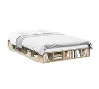 vidaXL Cadre de lit sans matelas chêne sonoma 120x200 cm Marron