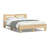 vidaXL Cadre de lit sans matelas chêne sonoma 135x190 cm