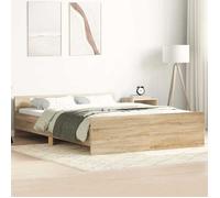 vidaXL Cadre de lit sans matelas chêne sonoma 140x190 cm 3203784