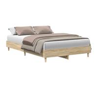 vidaXL Cadre de lit sans Matelas chêne Sonoma 140x190 cm, Meuble de Chambre à Coucher, sommier, lit Double, lit, châlit, lit de Palette