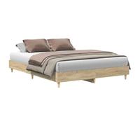 vidaXL Cadre de lit sans Matelas chêne Sonoma 140x200 cm, Meuble de Chambre à Coucher, sommier, lit Double, lit, châlit, lit de Palette