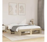 vidaXL Cadre de lit chêne Sonoma 160x200 cm Bois d'ingénierie, Meubles de Chambre à Coucher, lit Double, sommier, lit, Cadre de lit Double