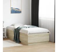Cadre de Lit, Lit Simple avec Sommier à Lattes, Lit Adulte, Meuble de Chambre à Coucher, Moderne, Chêne Sonoma 75x190 3209760