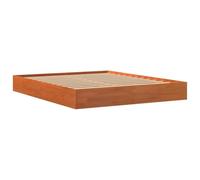 vidaXL Cadre de lit double avec sommier à lattes cire marron 160x200 cm bois de pin massif