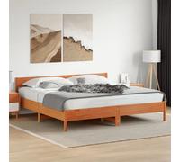 vidaXL Cadre de lit sans matelas cire marron 200x200cm bois pin massif