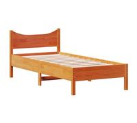 vidaXL Cadre de lit simple 75x190 avec sommier à lattes Bois de pin cire marron 844760