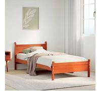 vidaXL Cadre de lit sans matelas cire marron 75x190 cm bois pin massif, meuble de chambre à coucher, sommier, lit en bois, 855617