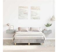vidaXL Cadre de lit sans matelas gris béton 135x190 cm bois ingénierie, meuble de chambre à coucher, sommier, lit double, 861069 Gris