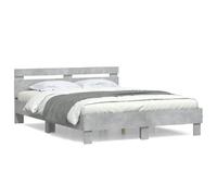 vidaXL Cadre de lit sans matelas gris béton 140x190 cm