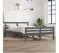 vidaXL Cadre de lit sans matelas gris bois massif 140x190 cm 814801