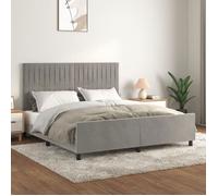 vidaXL Cadre de lit velours Gris clair 160 x 200 cm sans matelas