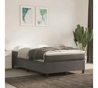 vidaXL Cadre de lit à Lattes, Lit Rembourré, Lit Double avec Sommier à Lattes, Lit Adulte de Chambre à Coucher, Moderne, Gris Foncé 120x200 cm Velours