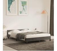 vidaXL Cadre de lit sans matelas gris foncé 140x190 cm velours 347568